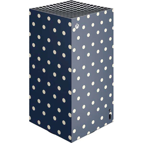 Blue and Cream Polka Dots XBox Series X Digital Edition Console Skin